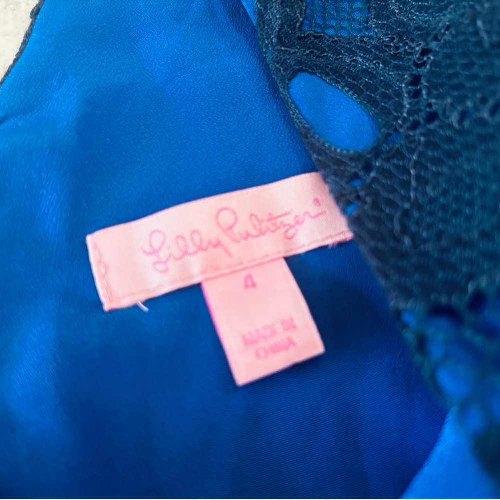 Lilly Pulitzer Macon Whitaker lace tunic dress in navy - Picture 5 of 9